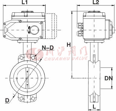 D971X、D941X電動(dòng)軟密封蝶閥結(jié)構(gòu)圖