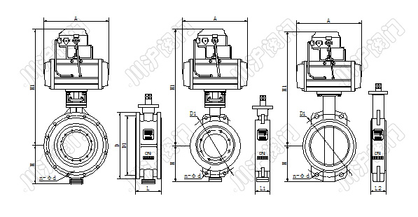 氣動調節(jié)蝶閥結構圖