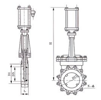 氣動刀閘閥結(jié)構(gòu)圖