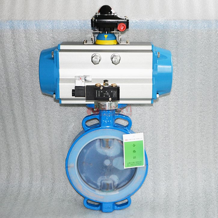 氣動對夾襯氟蝶閥實物圖