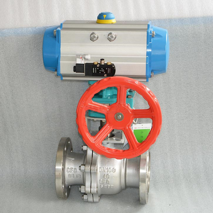 氣動(dòng)球閥帶手輪實(shí)物圖